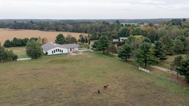 bird's eye view featuring a rural view