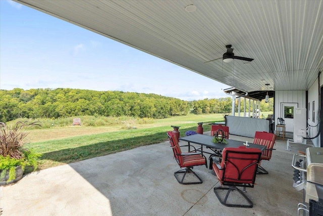 view of patio / terrace with ceiling fan