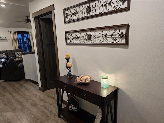 hallway featuring hardwood / wood-style flooring