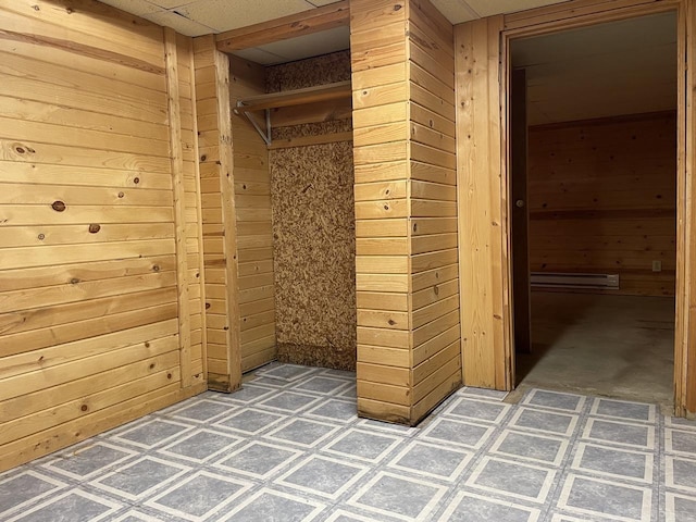 interior space with wood walls