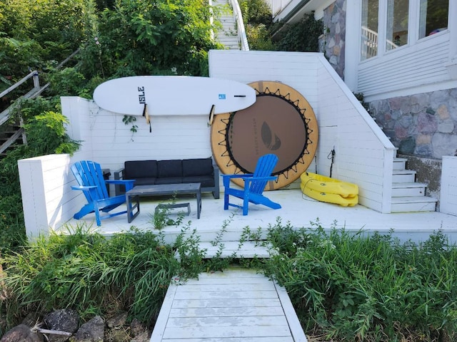 exterior space featuring outdoor lounge area