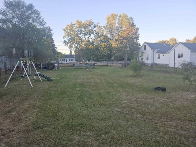 view of yard featuring a playground