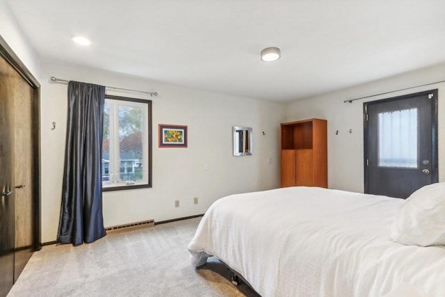 5302 Arapahoe Ln, Madison, WI 53704 - bedroom with baseboards, carpet, recessed lighting, and visible vents