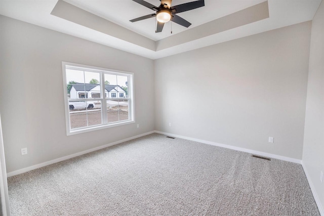 167 E Ash Ln, Milton, WI 53563 - carpeted empty room with a raised ceiling and a ceiling fan