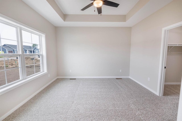 167 E Ash Ln, Milton, WI 53563 - unfurnished bedroom with a spacious closet, carpet floors, a raised ceiling, and a closet