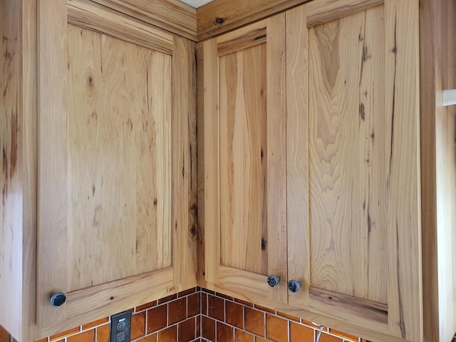 interior details with light brown cabinetry