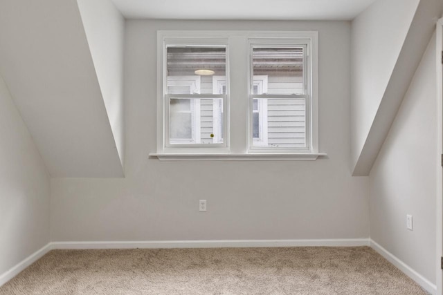 additional living space featuring carpet flooring