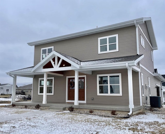 1295 Stonehaven Dr, Sun Prairie, WI 53590 - view of front of home with central AC unit and covered porch