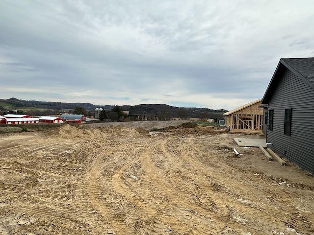 view of yard with a mountain view