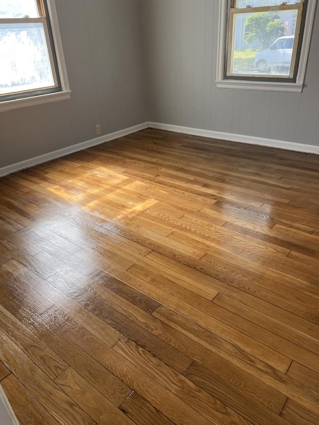 spare room featuring hardwood / wood-style flooring