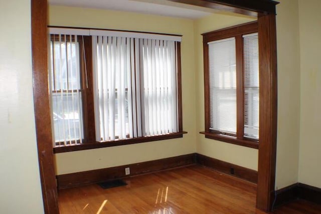 empty room featuring wood-type flooring