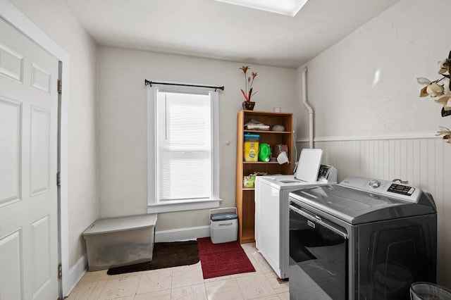 laundry area featuring washer and dryer