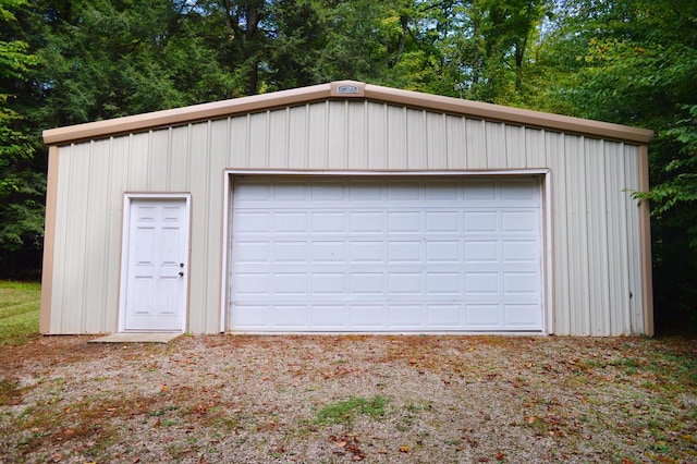 view of garage