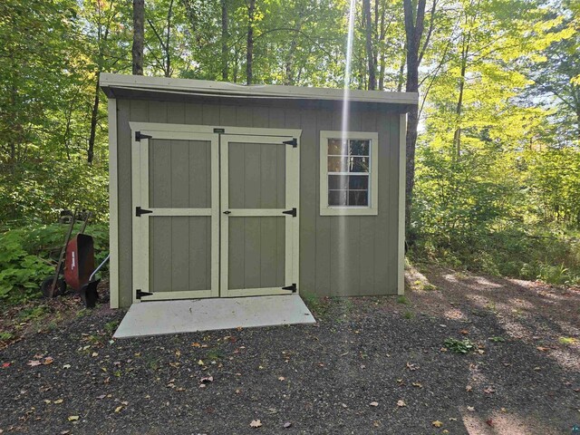 garage with wooden walls