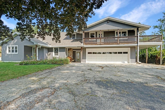 front of property with a garage