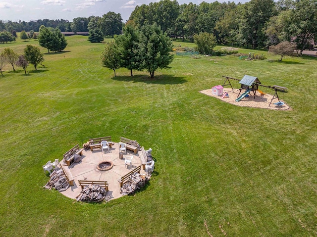 drone / aerial view featuring a rural view