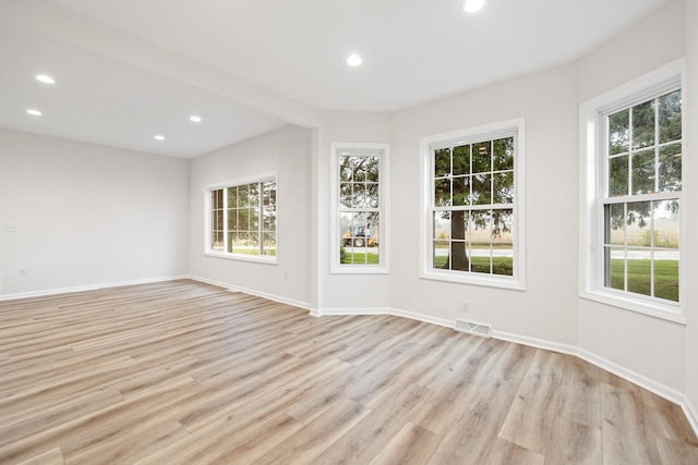 empty room featuring light hardwood / wood-style flooring