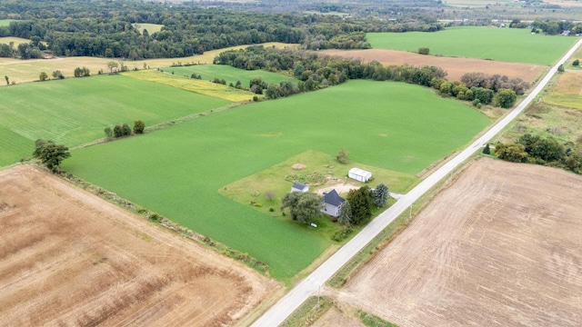 aerial view featuring a rural view