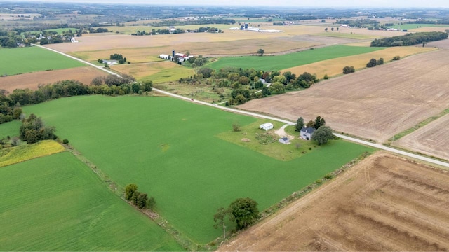 bird's eye view with a rural view