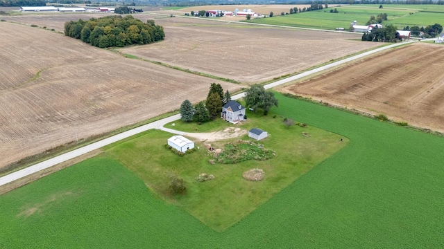 aerial view with a rural view