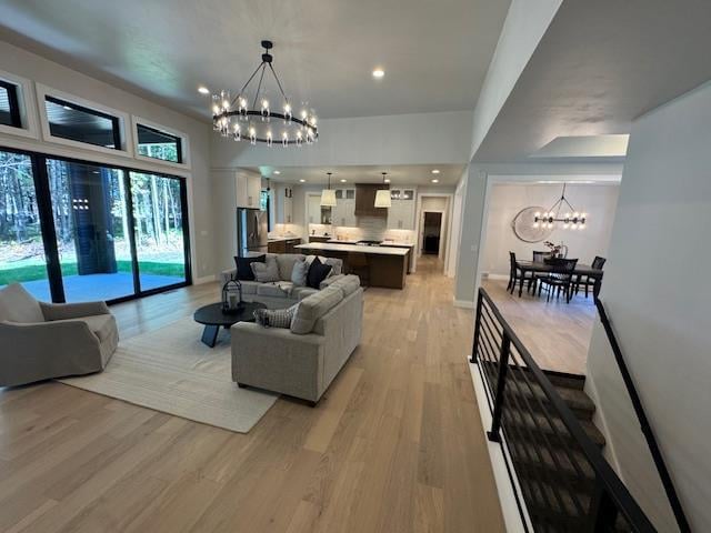 living room featuring light hardwood / wood-style flooring