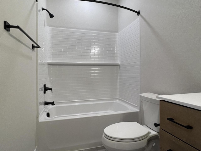 full bathroom featuring vanity, toilet, and bathtub / shower combination