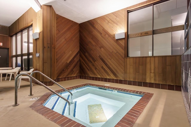 view of pool featuring an indoor in ground hot tub