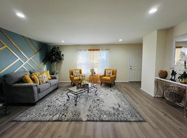 living room featuring wood-type flooring