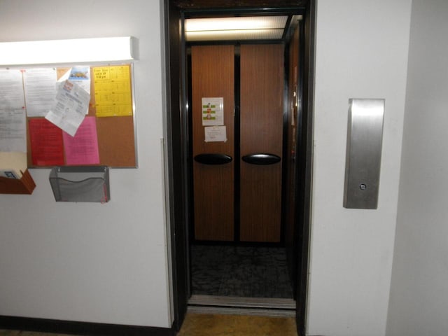 interior details featuring elevator