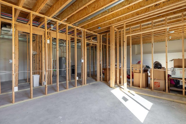 basement featuring water heater