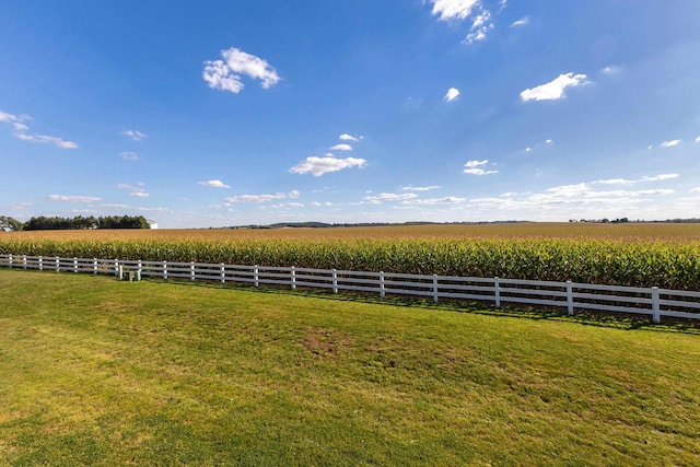 view of yard featuring a rural view