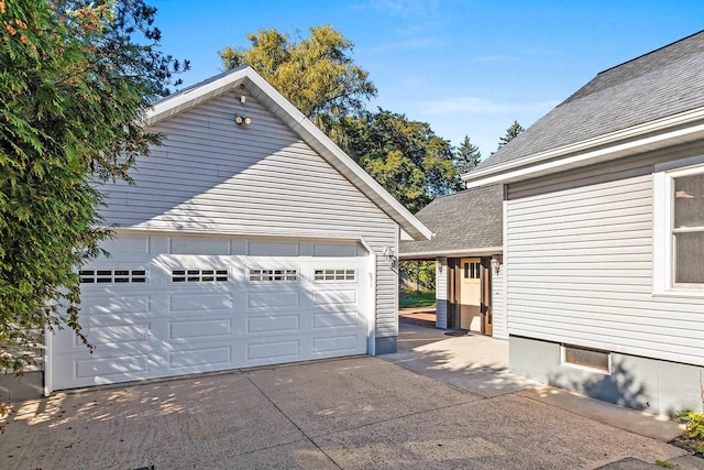 view of garage