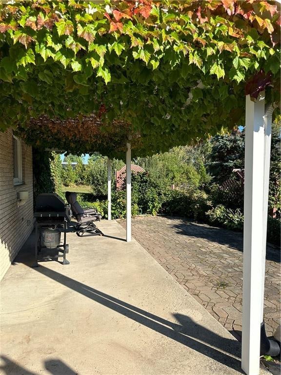 view of patio with area for grilling