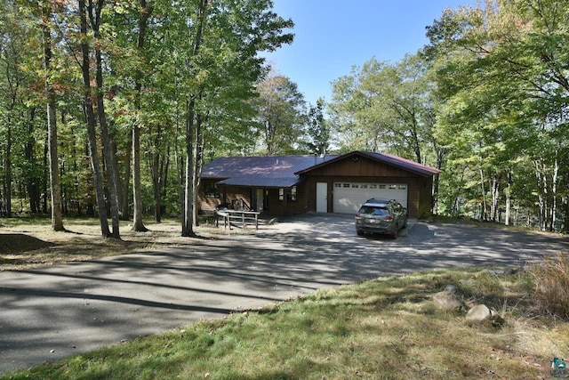 view of front of house with a garage