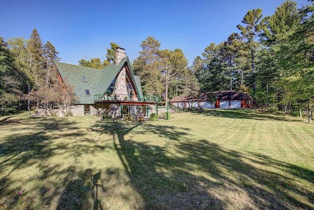 view of yard featuring a carport