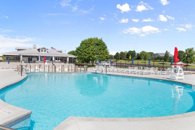 view of pool featuring a patio area and a gazebo