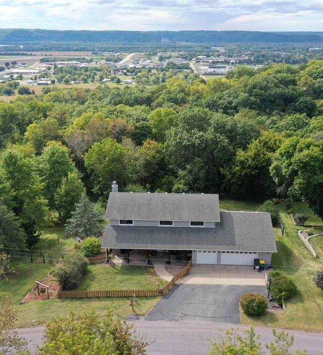 36997 Wildernest Rd, Prairie Du Chien, WI 53821 - aerial view with a wooded view