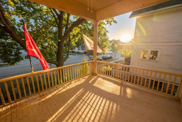 view of deck at dusk