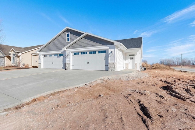 view of front of house with a garage