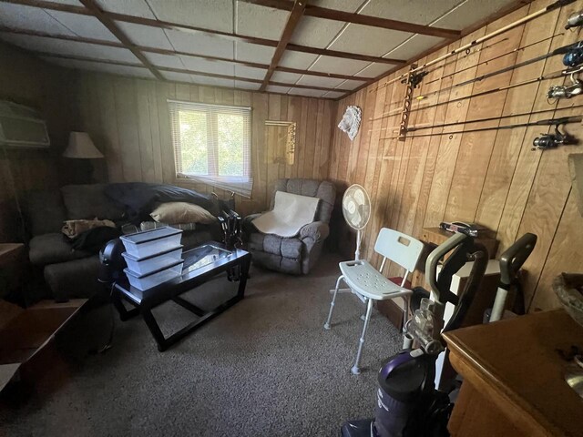 650 Roosevelt St, Mauston, WI 53948 - sitting room with wooden walls and carpet