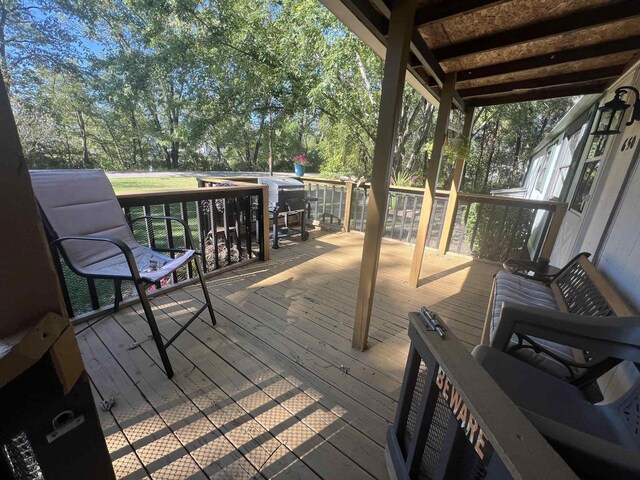 650 Roosevelt St, Mauston, WI 53948 - view of wooden deck