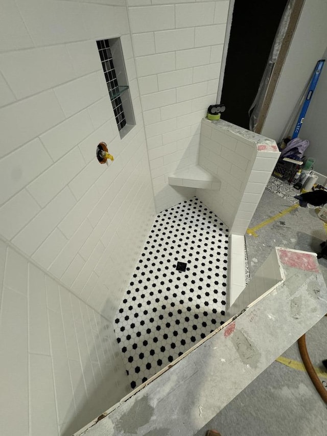 bathroom with a shower