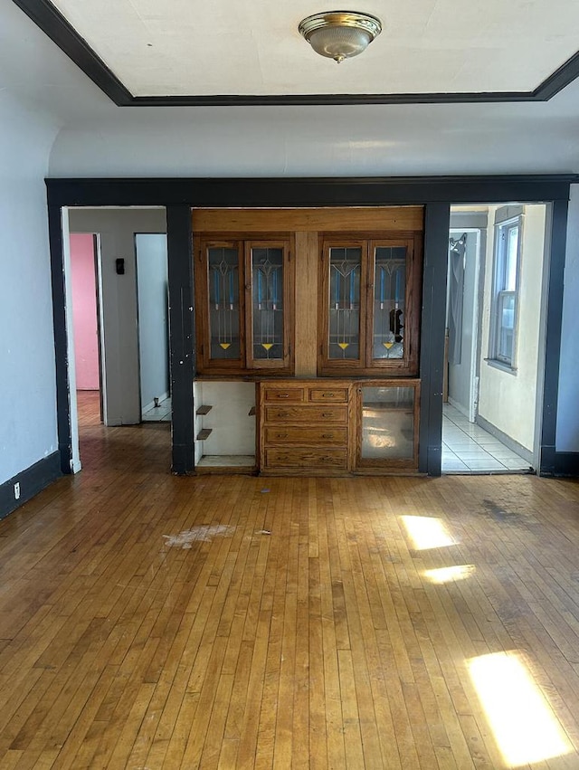 interior space with light hardwood / wood-style floors