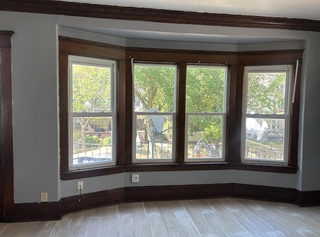 interior space with hardwood / wood-style flooring