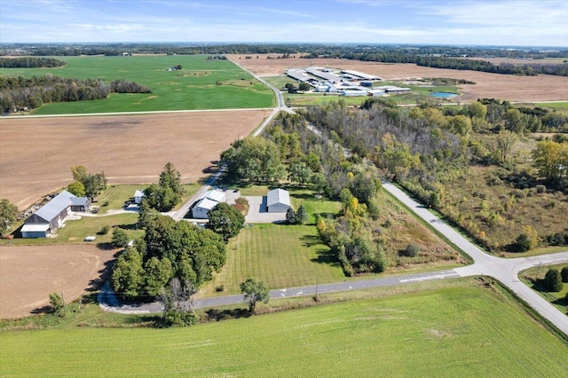 drone / aerial view with a rural view