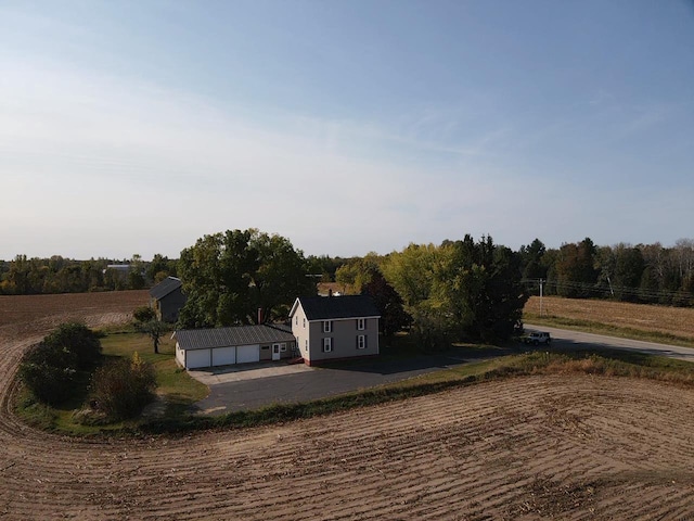 aerial view featuring a rural view