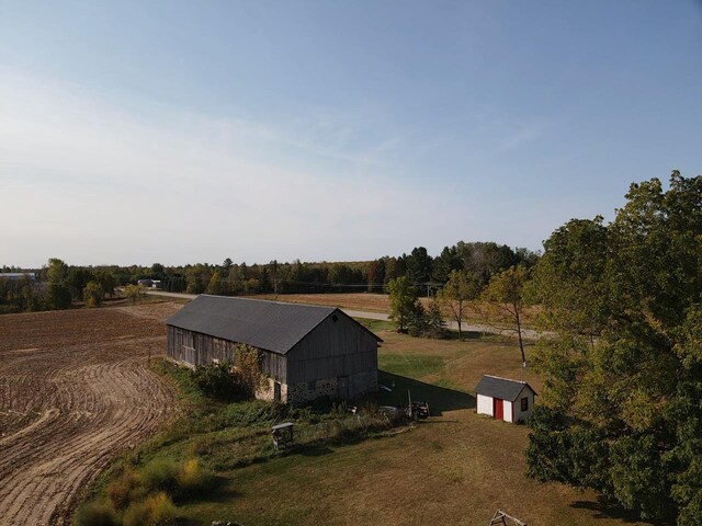 aerial view featuring a rural view