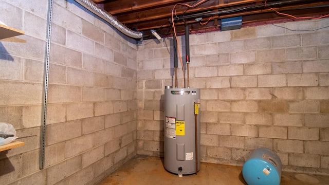 utility room featuring water heater