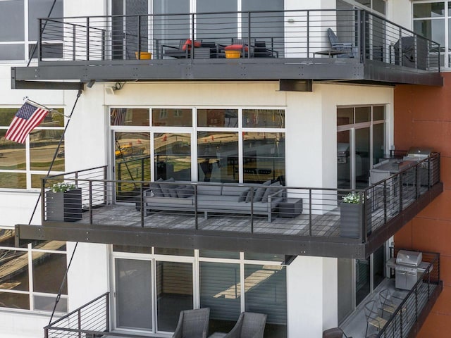 view of property exterior featuring a balcony