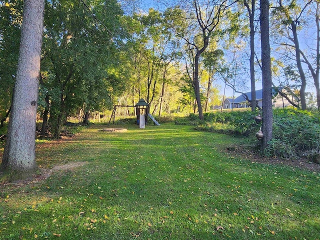 view of yard featuring a playground